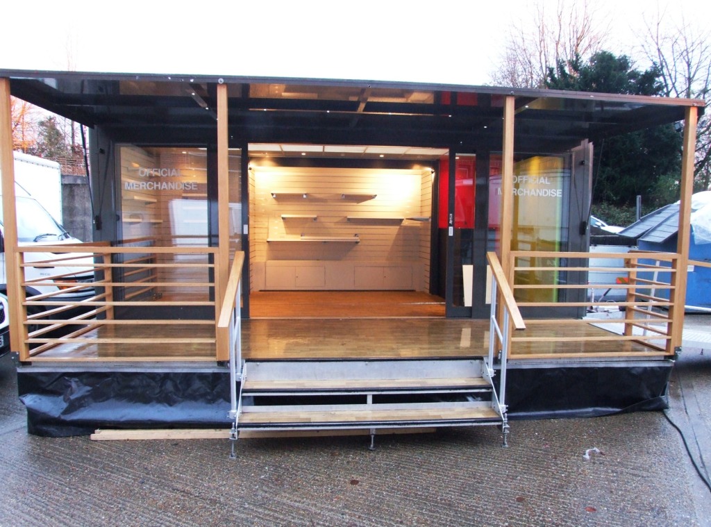 Mobile shop exhibition trailer front view
