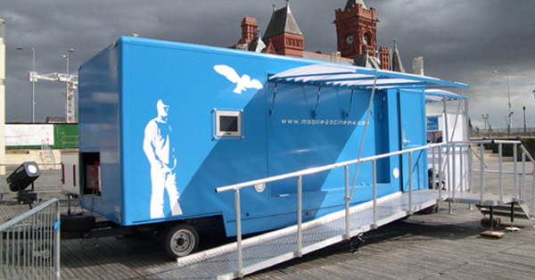 6m Show trailer with Extending rear pod. Superb 3D cinema trailer designed for the RSPB to promote conservation.