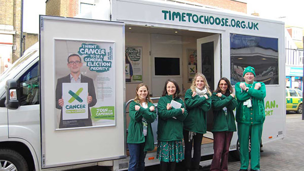 MacMillan roadshow van created to support timetochoose campaign.